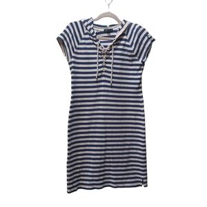 Lauren Ralph Lauren Jean Co Vap Sleeve Striped Sailor Style Midi Dress- size M
